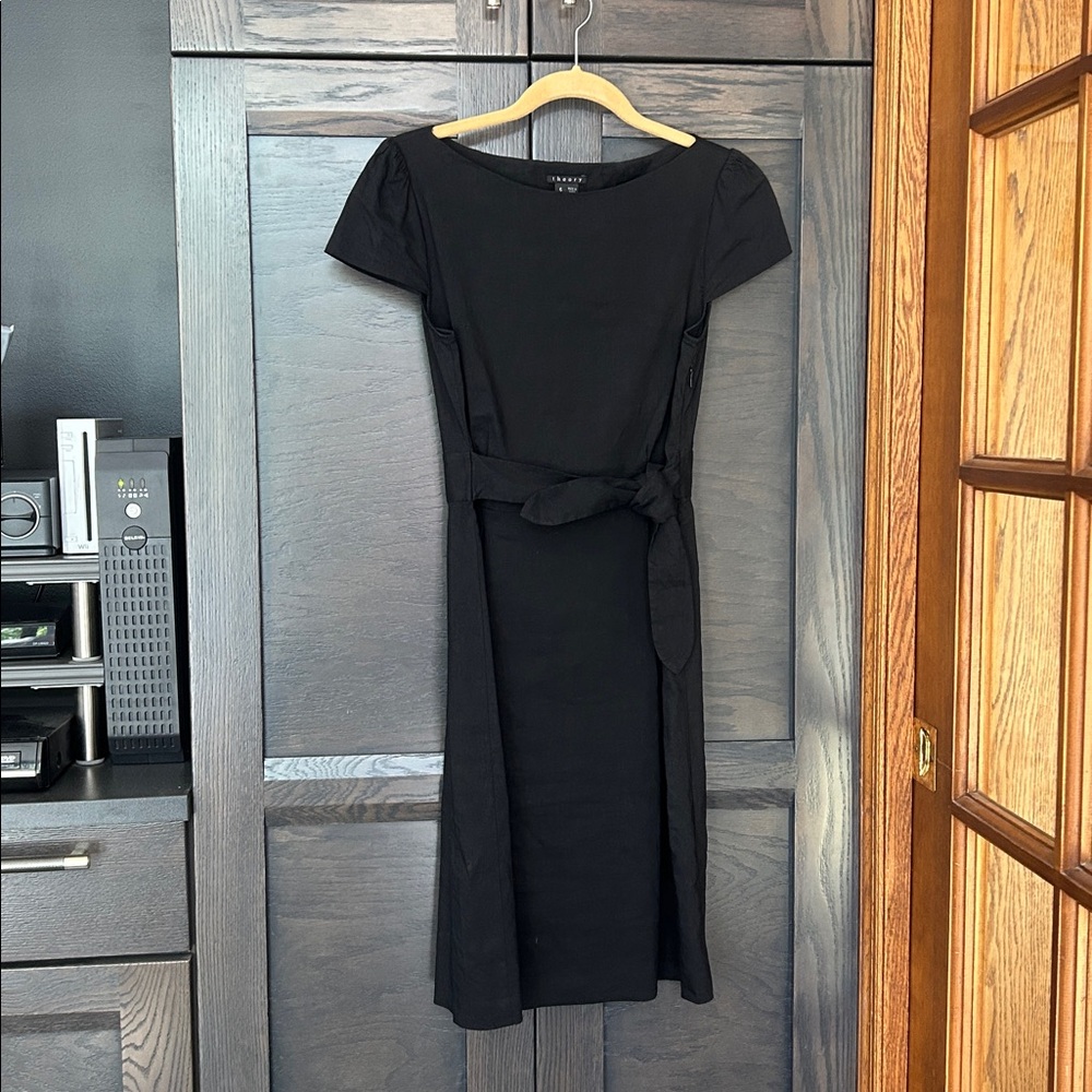 Theory Classic Black Dress with Tie
